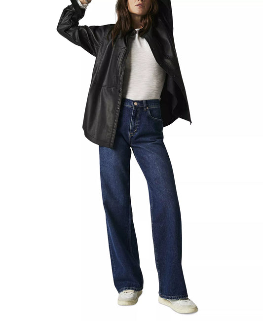 Women's Cotton Baggy High-Rise-Jeans