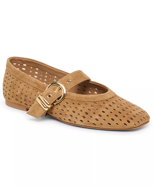 Women's Perforated Buckle Flats