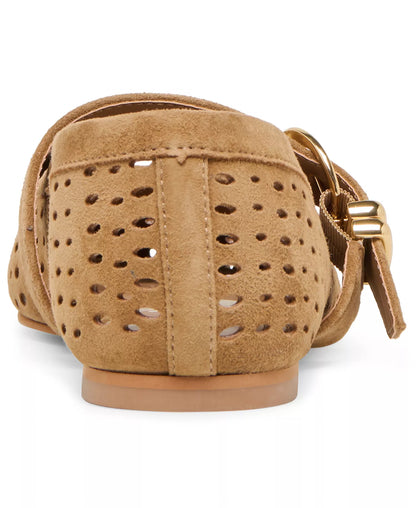 Women's Perforated Buckle Flats