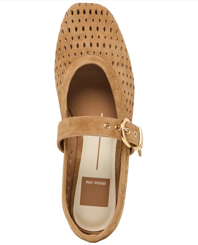 Women's Perforated Buckle Flats