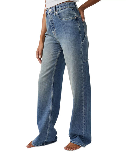 Women's Cotton Baggy High-Rise-Jeans