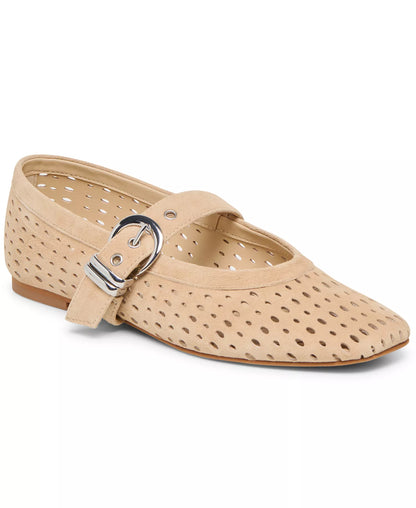 Women's Perforated Buckle Flats