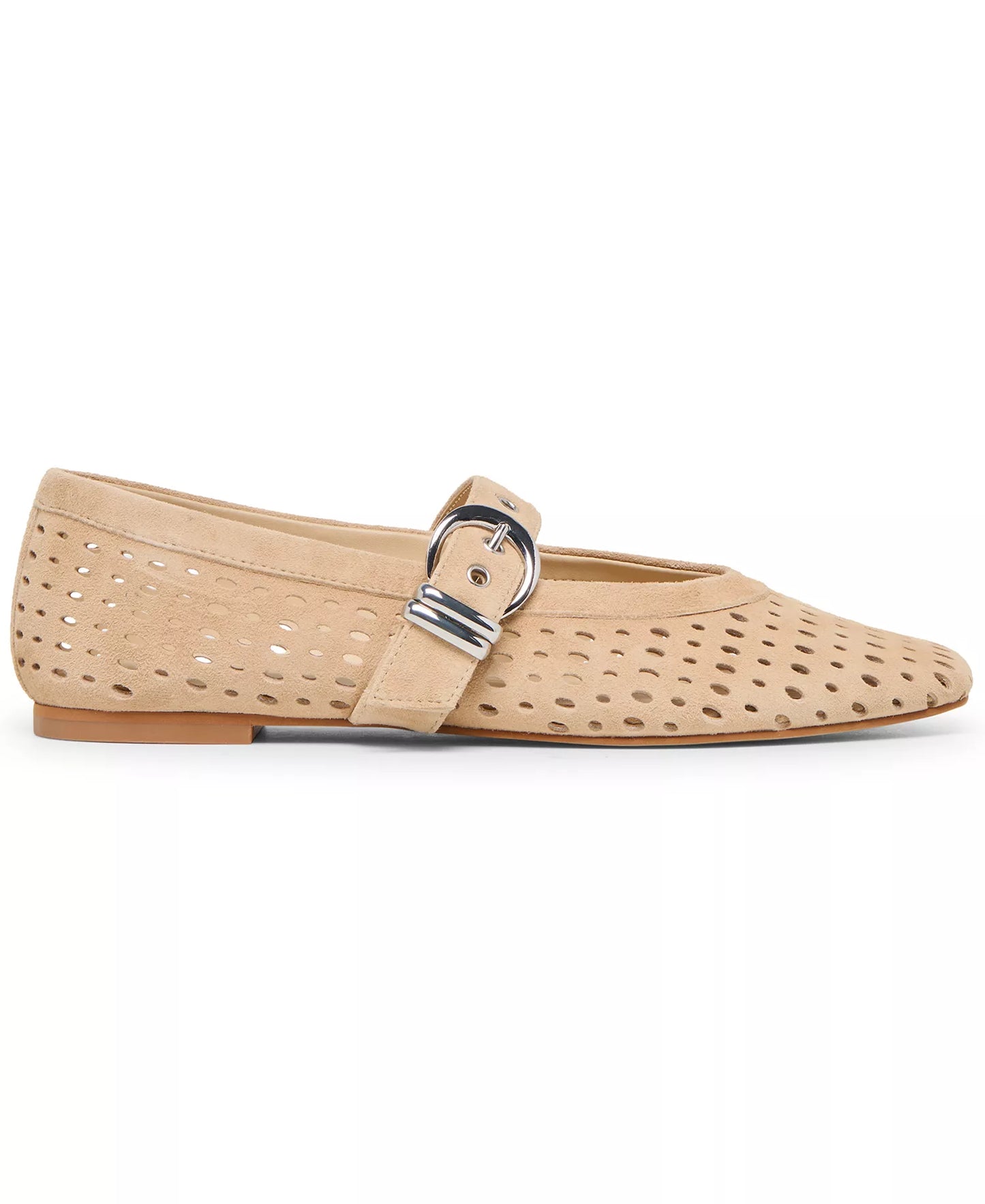 Women's Perforated Buckle Flats