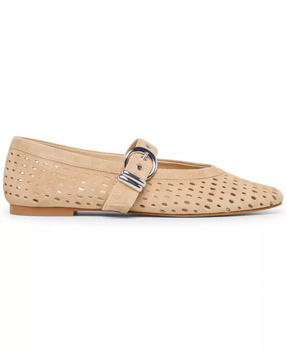 Women's Perforated Buckle Flats