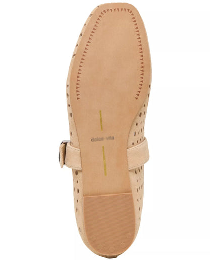 Women's Perforated Buckle Flats
