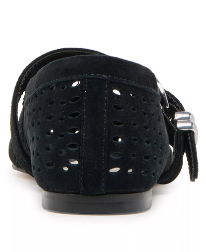 Women's Perforated Buckle Flats