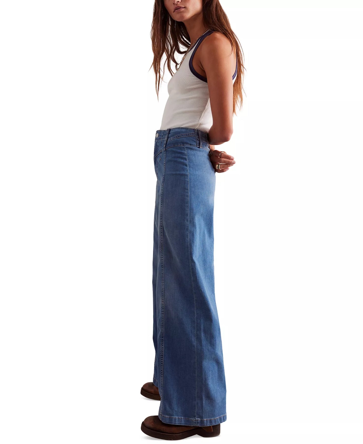 Women's Front-Seam Wide-Leg Jeans