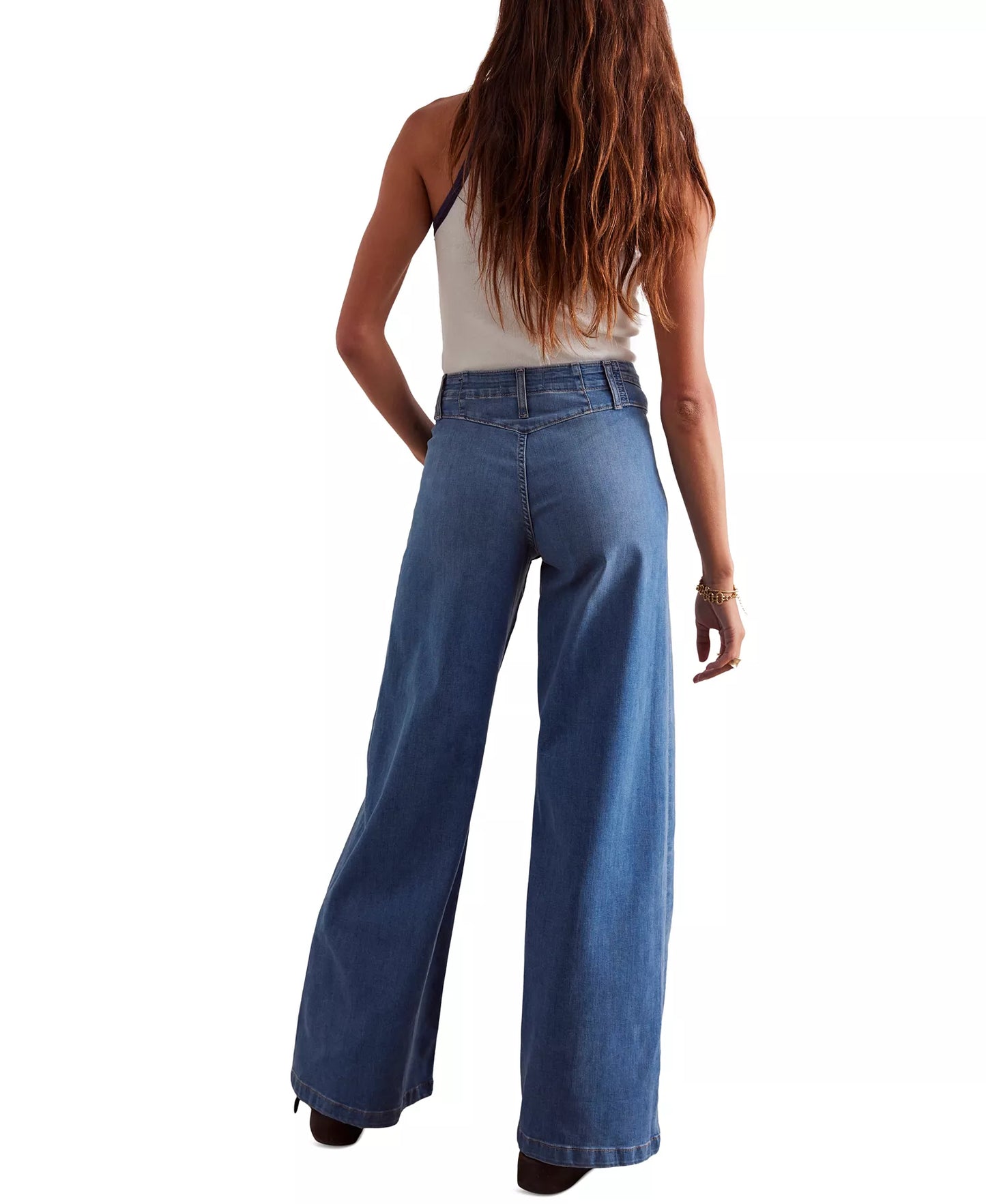 Women's Front-Seam Wide-Leg Jeans