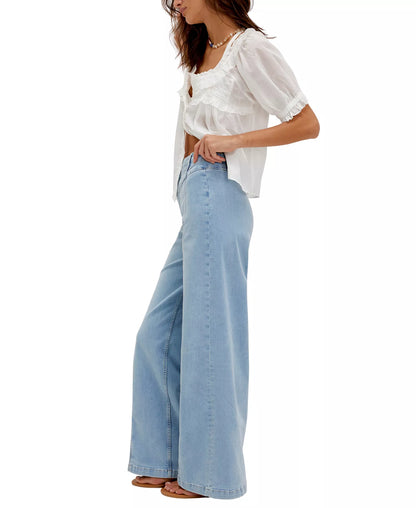Women's Front-Seam Wide-Leg Jeans