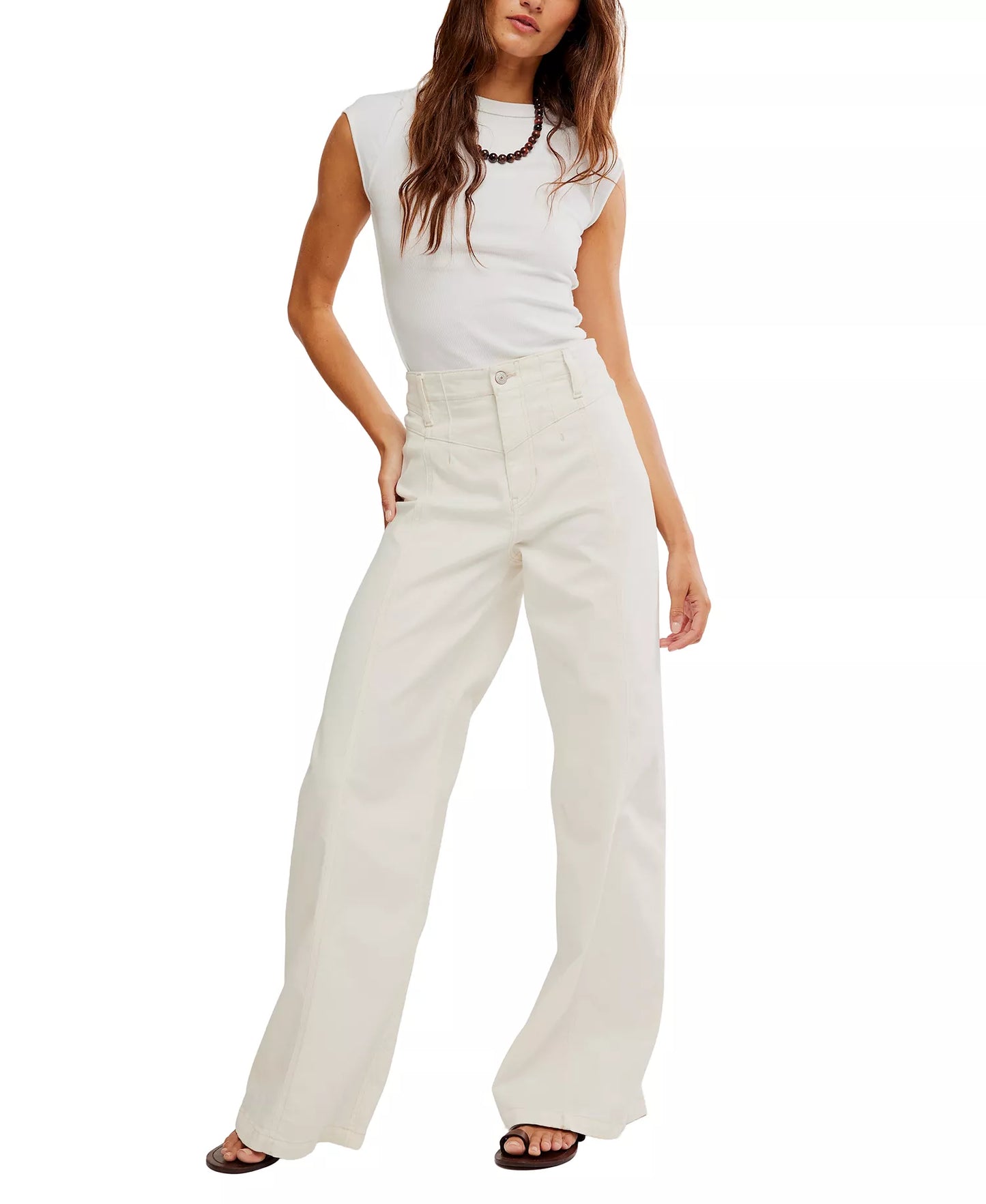 Women's Front-Seam Wide-Leg Jeans
