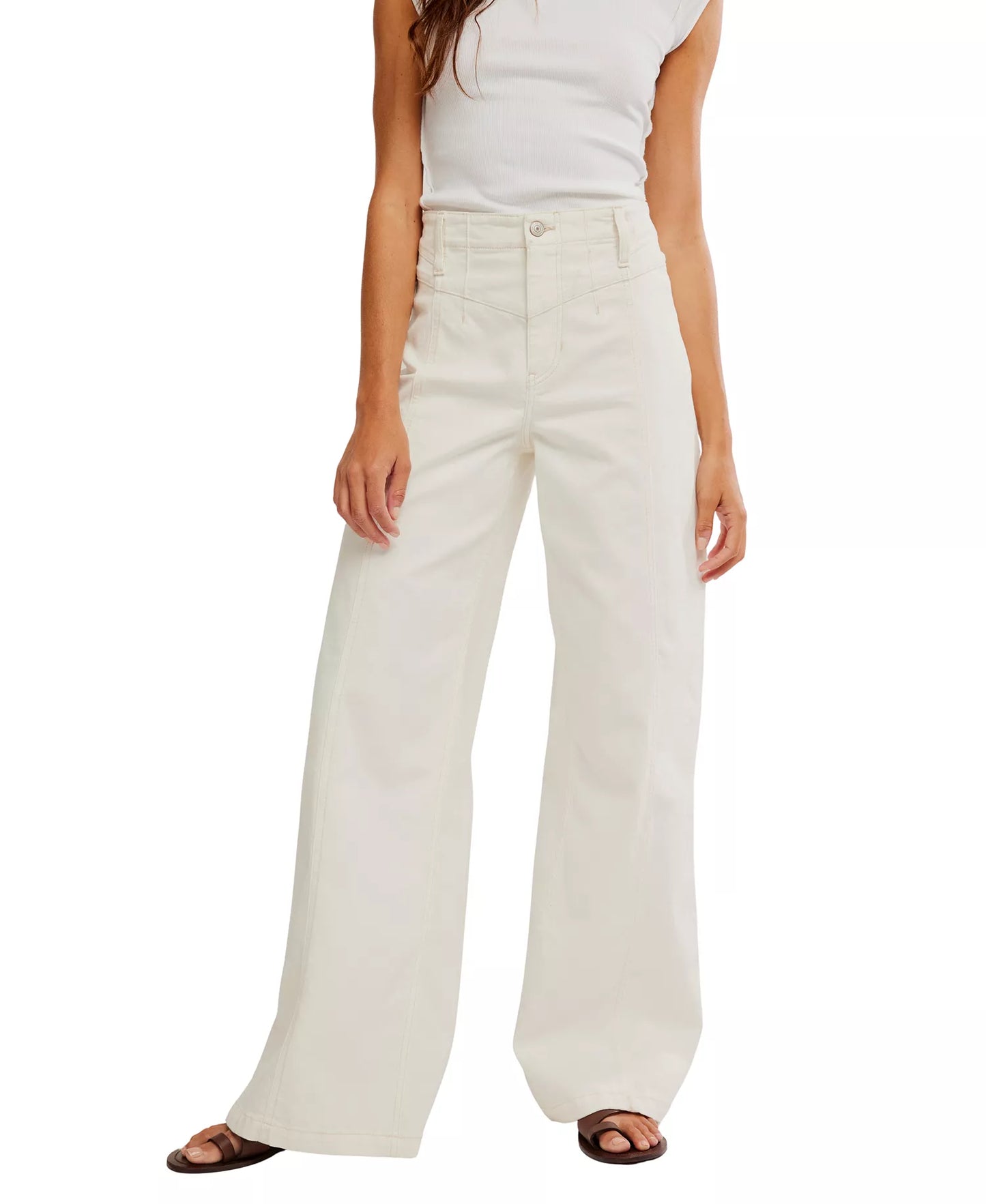 Women's Front-Seam Wide-Leg Jeans