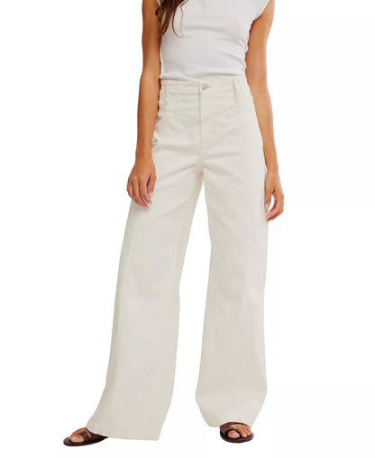 Women's Front-Seam Wide-Leg Jeans