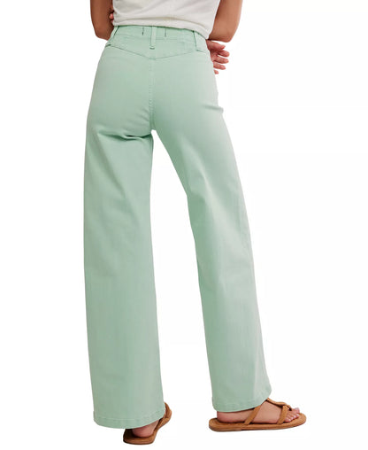 Women's Front-Seam Wide-Leg Jeans