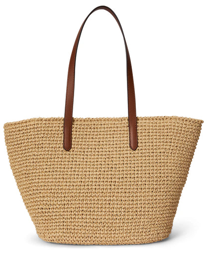 Large Crocheted Straw Tote Bag