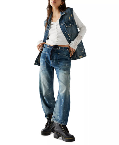 Women's Cotton Low-Slung Barrel Jeans