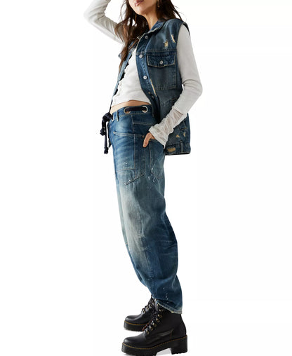Women's Cotton Low-Slung Barrel Jeans