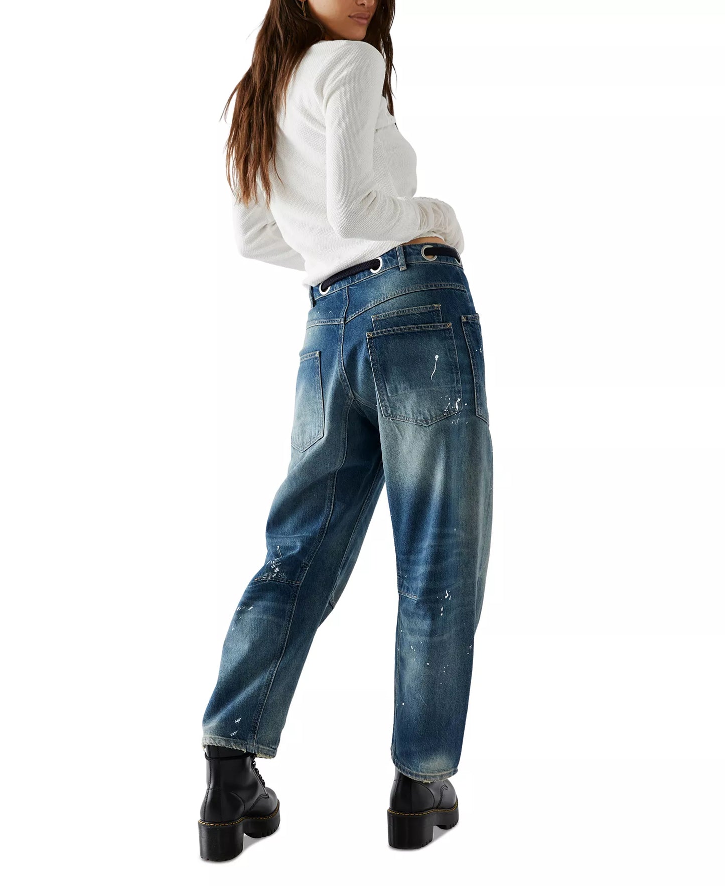 Women's Cotton Low-Slung Barrel Jeans