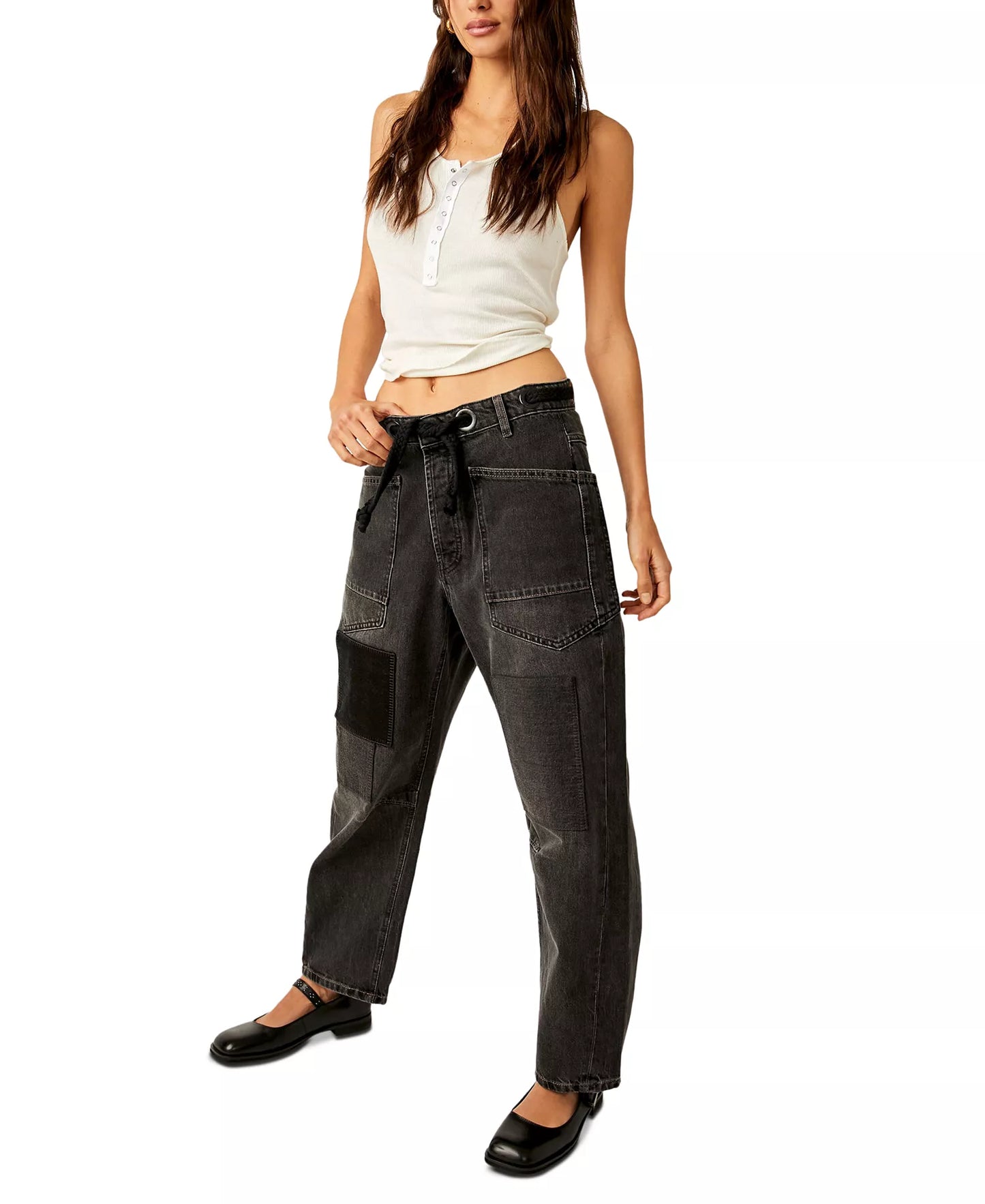 Women's Cotton Low-Slung Barrel Jeans