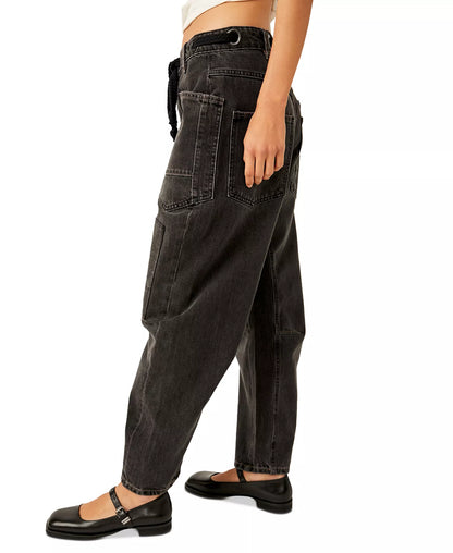 Women's Cotton Low-Slung Barrel Jeans
