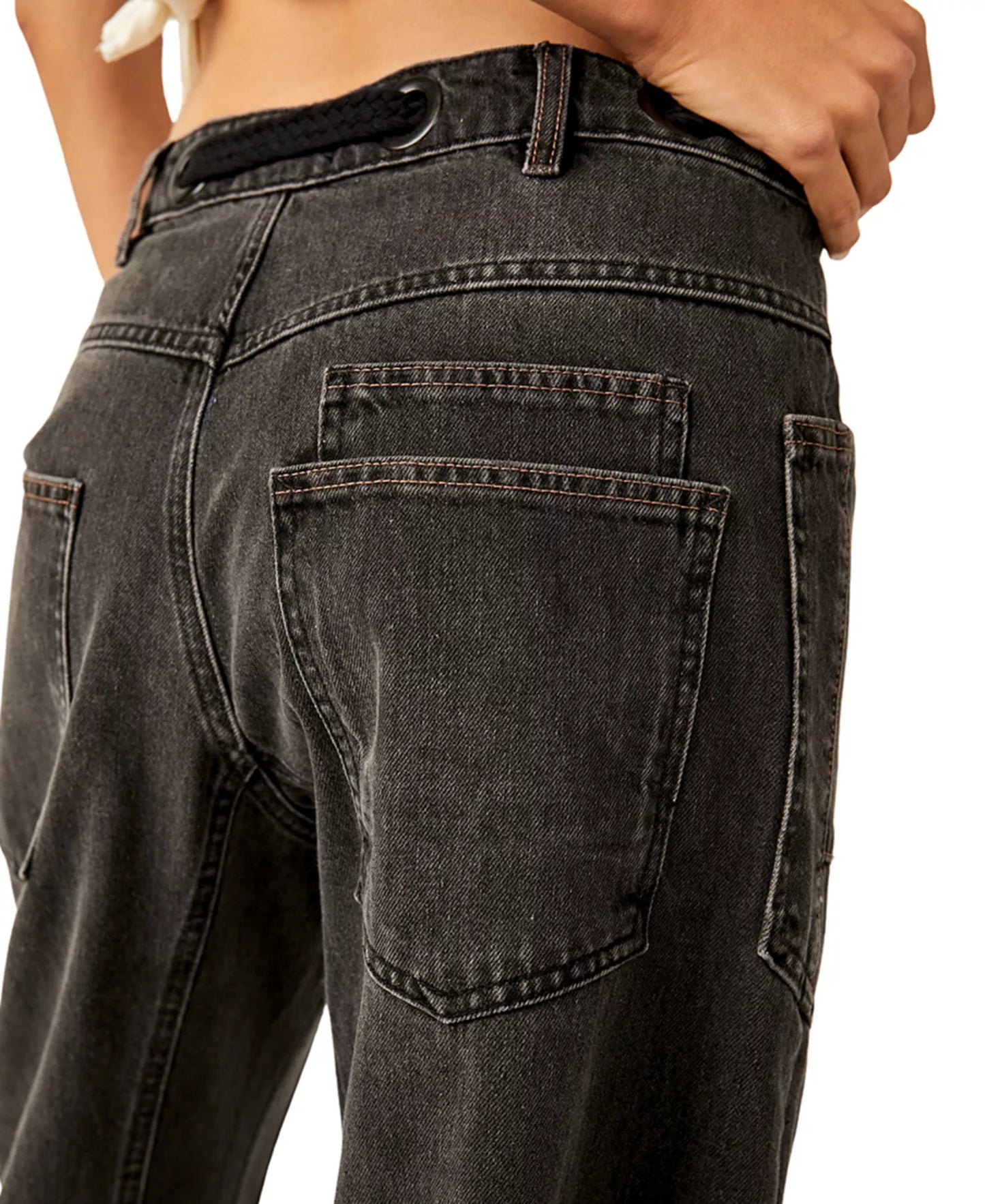 Women's Cotton Low-Slung Barrel Jeans