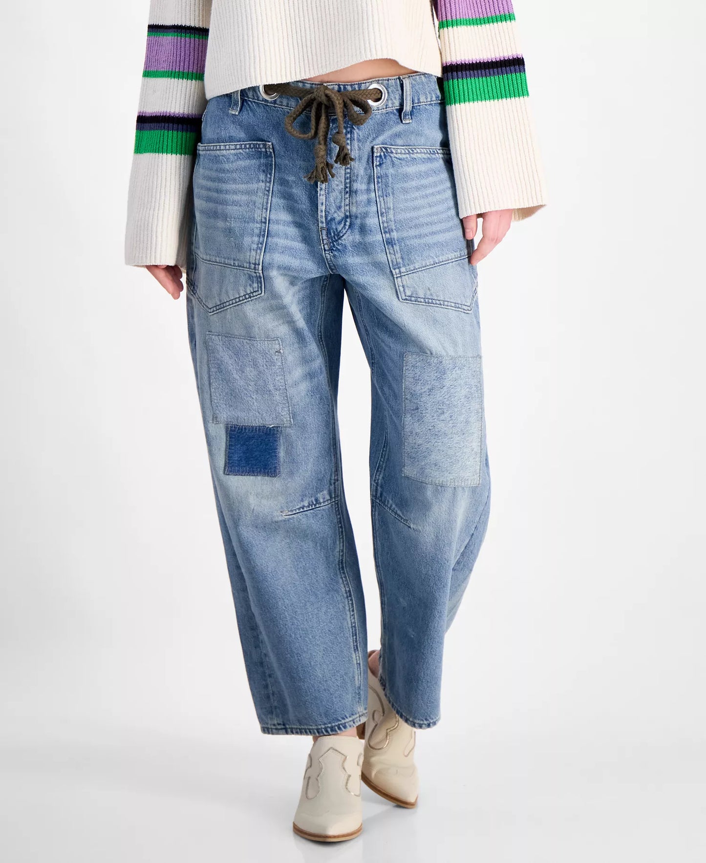 Women's Cotton Low-Slung Barrel Jeans