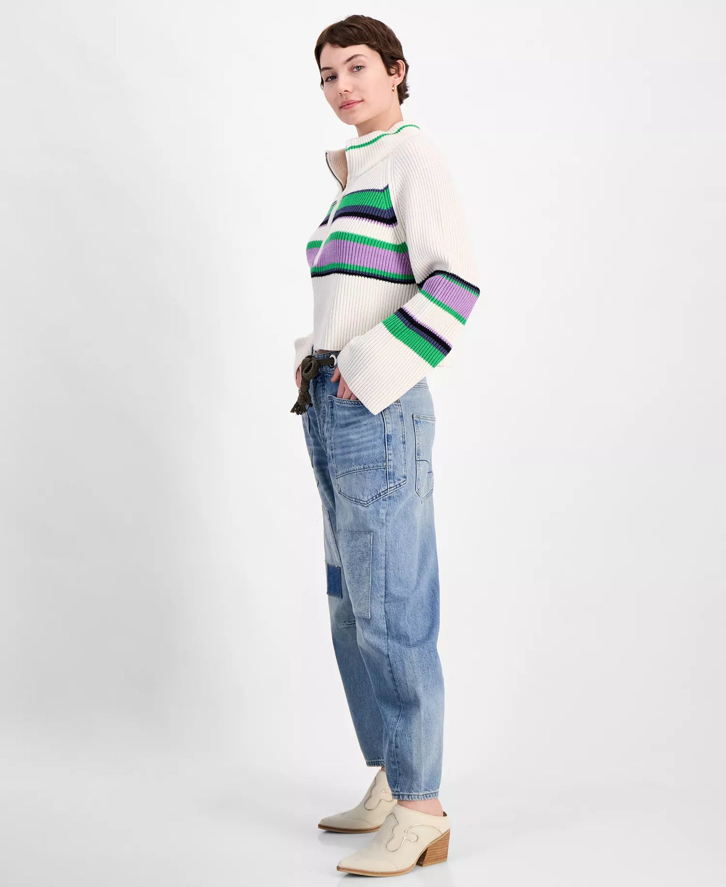 Women's Cotton Low-Slung Barrel Jeans